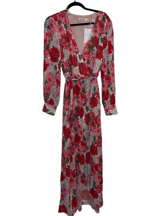 inmod los angeles Dresses & Skirts - NWT Floral Red Wrap Maxi Dress with Tie Waist size Medium ♥️🥀